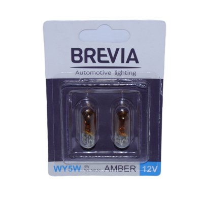 Лампа 12V (бесцок.) WY5W "Brevia" (12309В2) Amber W2.1 x9.5d блистер 2шт. (10/250 шт/ящ) "Автотовары" 72080113 фото