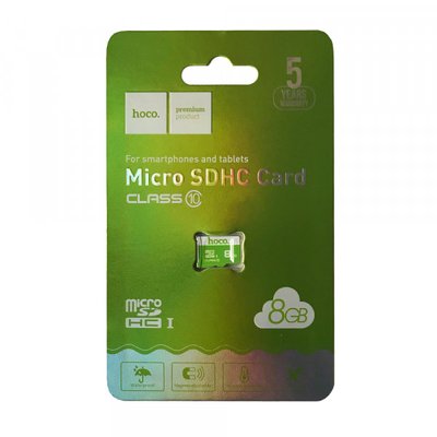 Карта памяти Micro - SD 8Gb (без адаптера) 10 класс "HOCO" Автотовары Автотовары 523434 фото