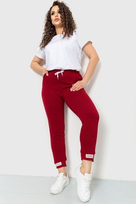 Спорт штани жіночі демісезонні, колір бордовий, 226R027 226R027 фото