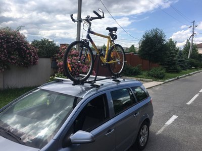 Багажник велосипедный - на крышу - 1 велосипед-разборная стальная рама без замка MAX=18kg "Кенгуру" 59148948 фото