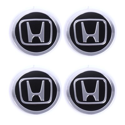 Наклейка на колпаки Honda (60мм) черная (4шт) "Автотовары" 47338356 фото