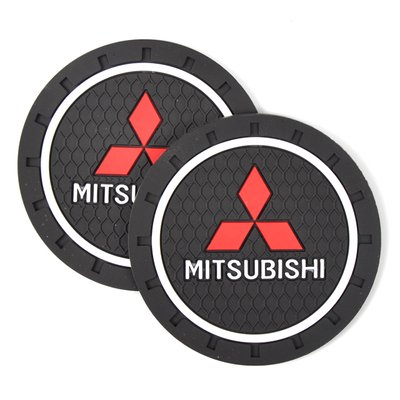 Коврики в подстаканник антискользящие Mitsubishi 7см 2шт "Автотовары" 77950490 фото