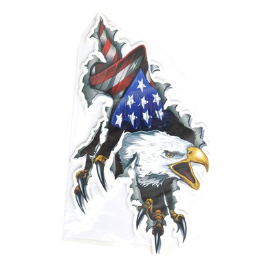 Наклейка "Орел" в разрыве с флагом Америки 22х13,5см (10шт/уп) "Автотовары" 47890797 фото