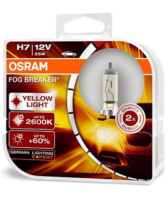Лампа 12V H4 60/55W 2600K +60% FOG BREAKER "Osram" (Box-2шт) (62193FBR-BOX) Желтый Свет АКЦИЯ "Автотовары" 73074214 фото
