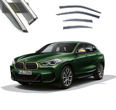 Дефлекторы окон BMW X2 2020- П/К скотч "FLY" "молдинг из нерж. стали 3D" BBMWX22023-W/S (83) "Автотовары" 55147173 фото