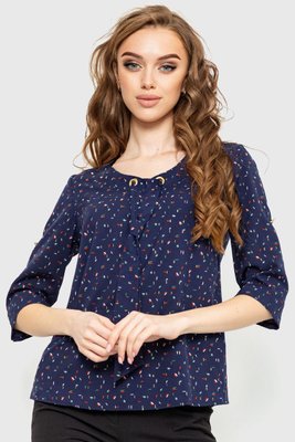 Блуза принтом, колір синій, 230R150-4 230R150-4 фото