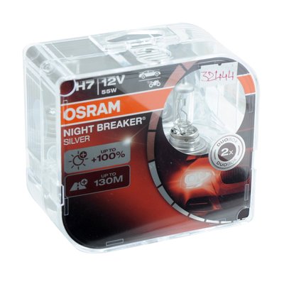 Лампа 12V H7 55W +100% Night Breaker Silver "Osram" (Box-2шт) (64210 NBS-BOX) (красная уп) "Автотовары" 68674359 фото