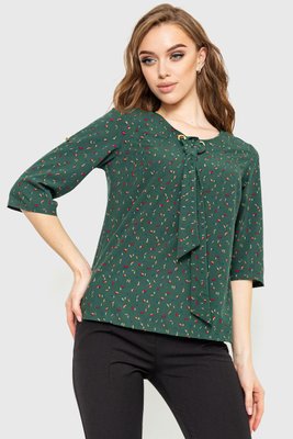 Блуза принтом, колір зелений, 230R150-4 230R150-4 фото