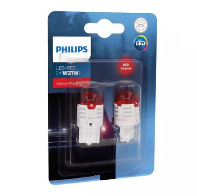 Светодиод 12V (бесцок.) W21 "Philips" (11065U30RB2) LED Red Ultinon Pro3000 (2шт.блист.) "Автотовары" 57025540 фото