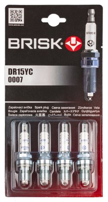 Свечи - "Brisk" - DR15YC.4B SUPER Зазор-0.8мм, ключ-16 2112\Dacia\Renault\Largus 1.4 0007 (Блистер) 39385192 фото