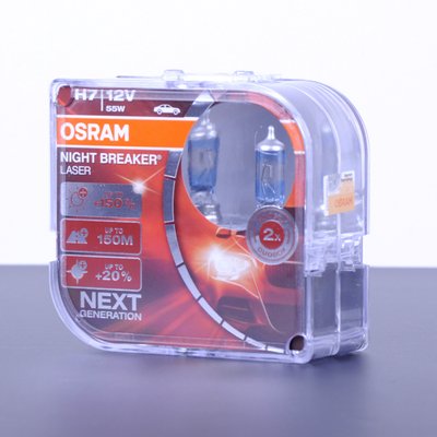 Лампа 12V H7 55W +150% Night Laser "Osram" (Box-2шт) (64210 NL-BOX) (красная уп) Акция "Автотовары" 62389163 фото