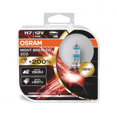 Лампа 12V H7 55W +200% Night Breaker "Osram" (Box-2шт) (64210NB200-HCB) (красная уп) АКЦИЯ "Автотовары" 77276706 фото