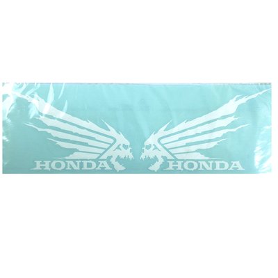 Наклейка перекладка "Honda" в виде черепа 32х10см белая (2 шт) "Автотовары" 30110342 фото