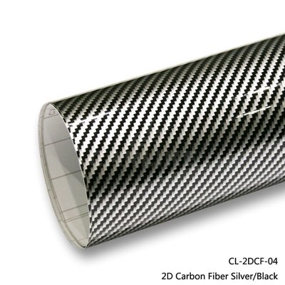 Пленка виниловая ПВХ под карбон 2D Черно-Белый (отрезная 1.52*1м) 160микрон CL-2DCF-04 "Автотовары" 50731463 фото