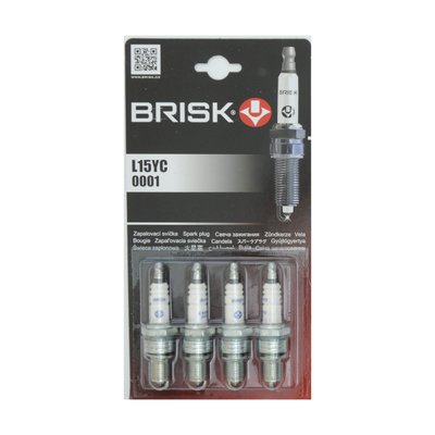 Свечи - "Brisk" - L15YC.4B SUPER Зазор-0.8мм, ключ-21 (ВАЗ 2101-07) (0001) блистер "Автотовары" 46696679 фото