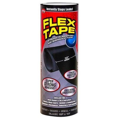 Водонепроницаемый Скотч Flex Tape 30 х 100 см (PP + расплавленный клей) Черный Автотовары 541390 фото