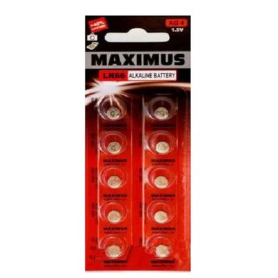 Батарейка AG4 "MAXIMUS" (1блистер-10шт) В пультах/Часы "Автотовары" 61916894 фото