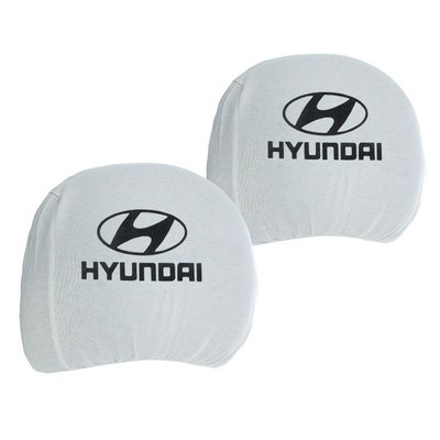 Чехол подголовников HYUNDAI белый-черный логотип "Автотовары" 68049314 фото