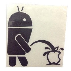 Наклейка плоттерная Писающий Android черная Малая 10.5х10.5см "Автотовары" 37215577 фото