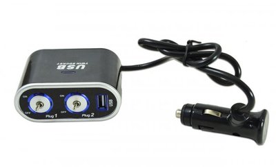Прикуриватель-двойник с удлинителем/USB+выключатели KSU-0182 12V "Автотовары" 40227176 фото