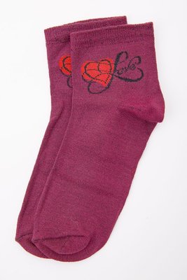 Жіночі шкарпетки середньої довжини, бордового кольору, 167R777 167R777 фото