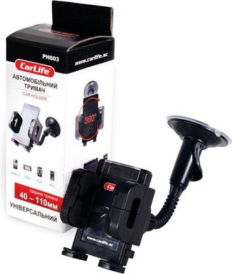 Автодержатель для телефона CarLife PH-603 (40-110мм) с присоской, гибкий (60шт./ящ аналог WINSO 201110 40692875 фото