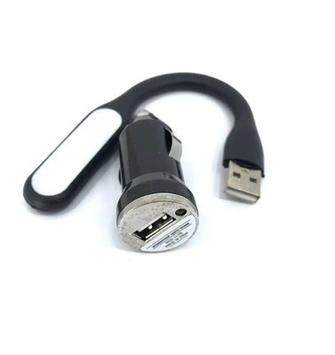 АЗУ 12/24V 1USB + USB фонарик (гибкий) IDC-008 "Автотовары" 64962290 фото
