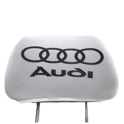 Чехол подголовников AUDI белый-черный логотип "Автотовары" 54372150 фото