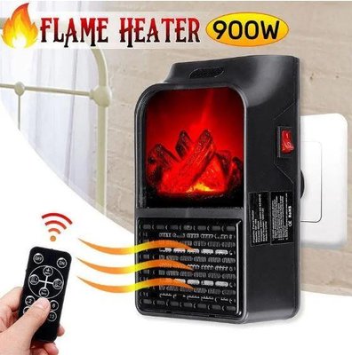 Теплоэлектро-вентилятор 220V 900W "Flame Heater" имитация камина с пультом "Автотовары" 45822818 фото