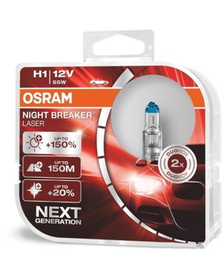 Лампа 12V H1 55W +150% Night Laser "Osram" (64150 NL-BOX) (Box-2шт) "Автотовары" 74181980 фото