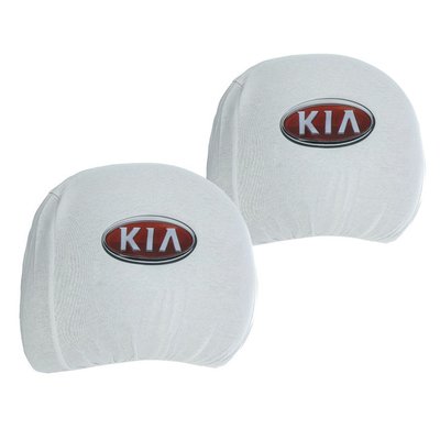 Чехол подголовников KIA белый цветной логотип "Автотовары" 43850475 фото