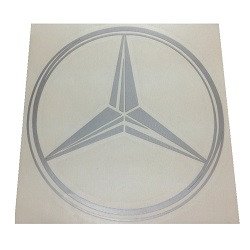 Наклейка плоттерная серая эмблема Mercedes-Benz 12x12см "Автотовары" 30794725 фото