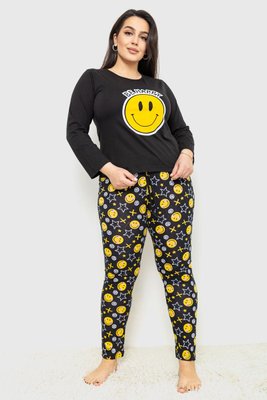 Жіноча піжама з принтом, колір чорно-жовтий, 231R6797 231R6797 фото