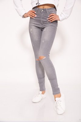 Рваные джинсы женские серого цвета 29R540-3 29R540-3 фото