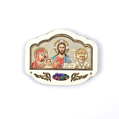 Икона Троица на скотче малая деревянная с ладаном (6,5х8,5см) "Автотовары" 36252032 фото
