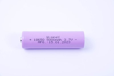 Батарея аккумуляторная 18650 Li-Ion Wimpex (5000mAh) 3,7V (розовый)+защита "Автотовары" 55180899 фото
