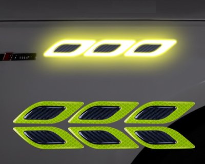 Наклейка отражатель катафот 2шт люминесцентная на крыло автомобиля Желтая "Квадраты" "MEGA SHOP" 68548305 фото
