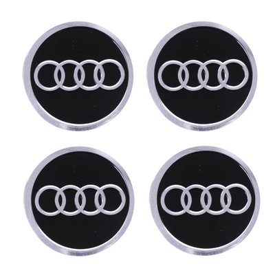 Наклейка на колпаки Audi (60мм) черная (4шт) "Автотовары" 78661841 фото