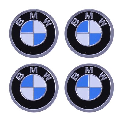 Наклейка на колпаки BMW (60мм) черная (4шт) "Автотовары" 58385150 фото