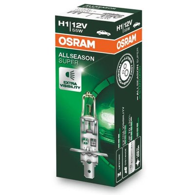 Лампа 12V H1 55W AllSeason Super "Osram" (64150ALS) (1шт) (зеленая уп) "Автотовары" 78110528 фото