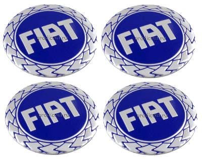 Наклейка на колпаки FIAT (60мм) синяя (4шт) "Автотовары" 61587946 фото